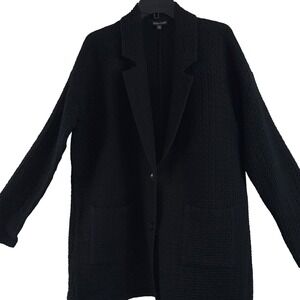 Eileen Fisher Basketweave Blazer Sz Med